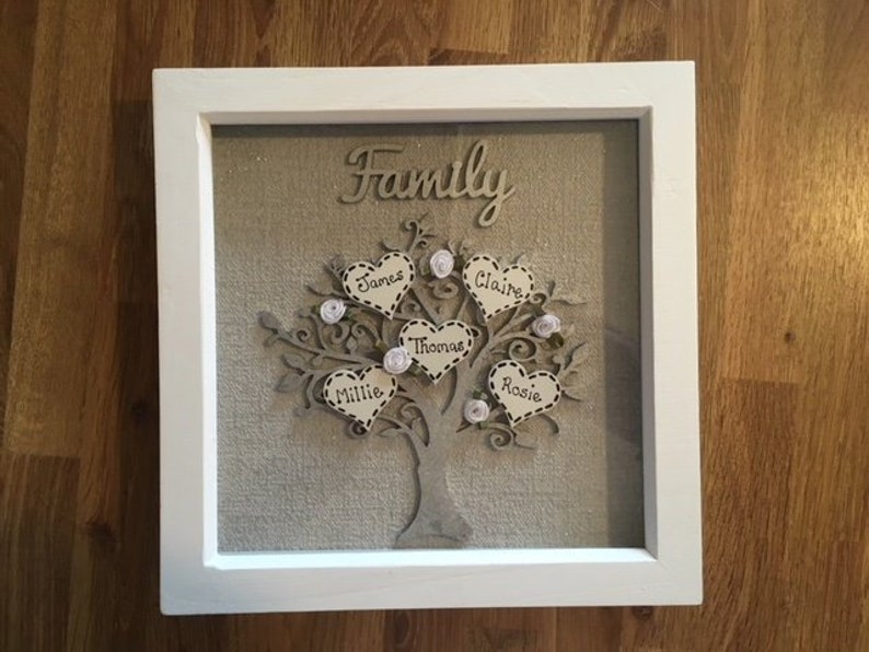 Personalised Silver Family Tree Frame Picture Frame Perfect Etsy