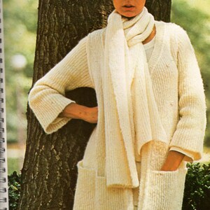 Knitting sheet ELLE &quot;Sonia Rykiel coat&quot; Vintage 70&#39;s / Size 38-40-42