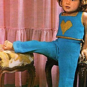 Model-boss "set pants and tank top to the knitting ' / 3 years old / Vintage 70's