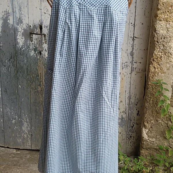 LINVOSGES Vintage  Robe tablier , french farm, apron dress, hand made