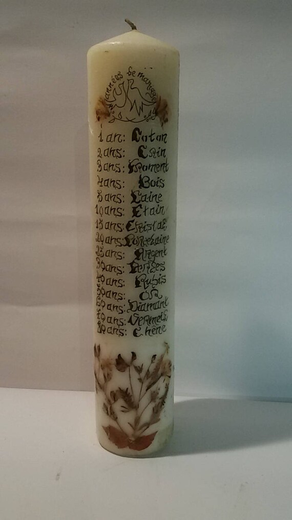 Bougie Anniversaires De Mariage Wedding Marriage Anniversary Etsy