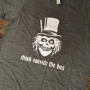 Think Outside The Box * Funny Hatbox Ghost * Haunted Mansion Inspired Tank or Tee
