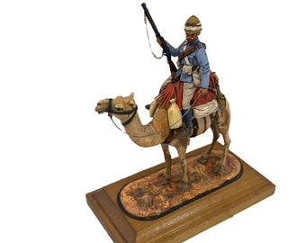 D.F. Grieve Miniature Soldier Handpainted Grenadier Guardsman Camel Reg 1884 Sudan DG19 Mounted on Wood, 2 Pounds