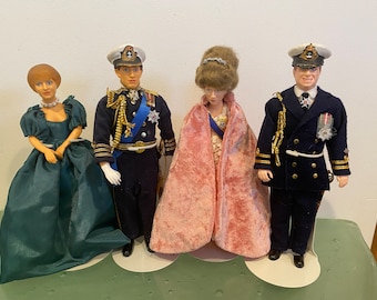 Peggy Nisbet Vintage ROYALs 4 Doll Lot, Diana Engagement Photo, Prince Charles, Princess Anne, Andrew  Limited Edition , England