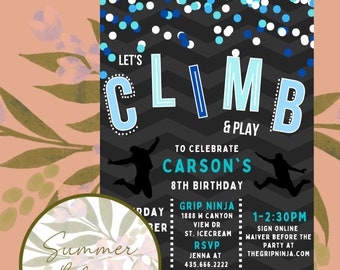 Invitation d'anniversaire Let's Climb & Play