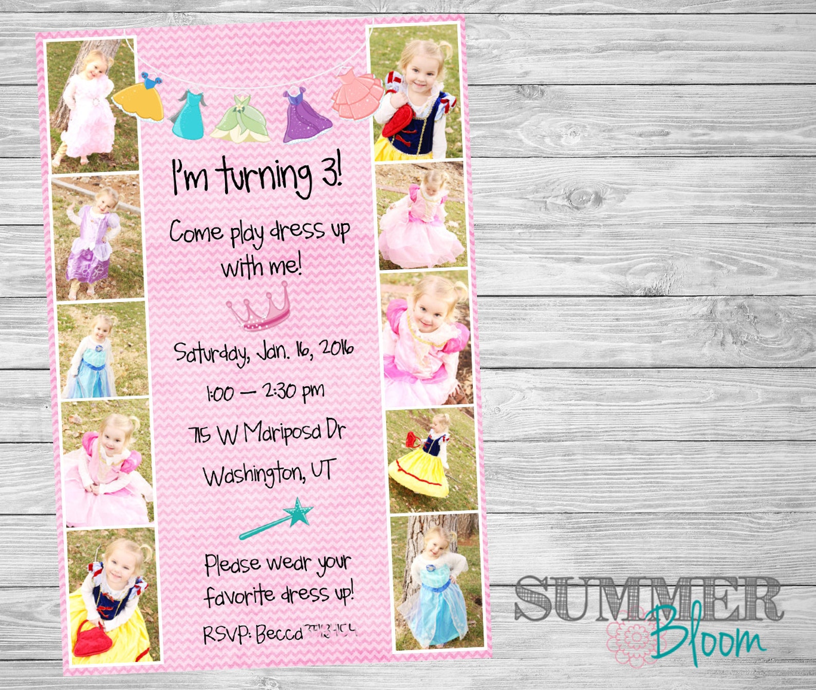 Princess Dress up Party Invitation Etsy