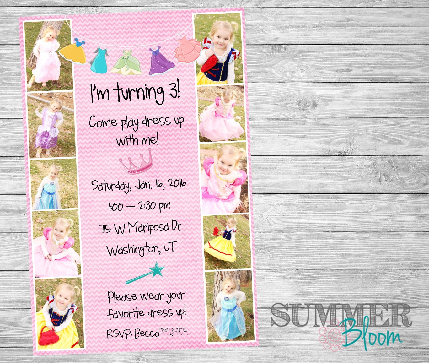 Princess Dress Up Party Invitation Etsy