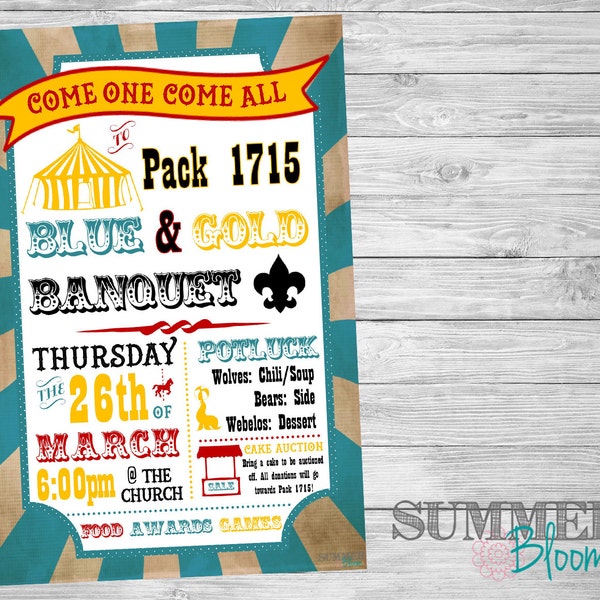 Blue and Gold Cub Scout Invitation Etsy