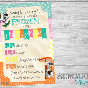 Frozen Olaf in Summer Birthday Invitation - Etsy