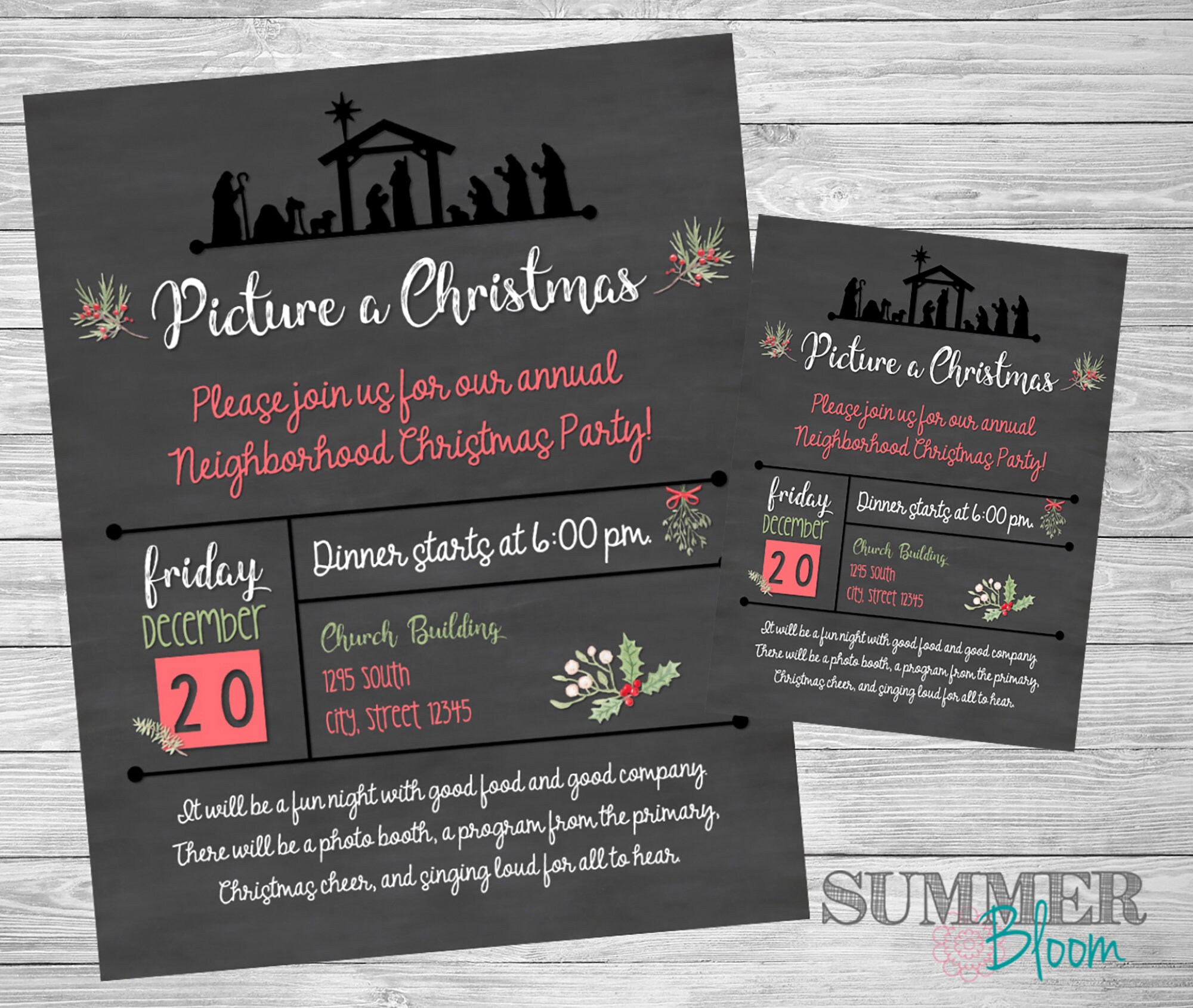 Church Christmas Dinner Invitation