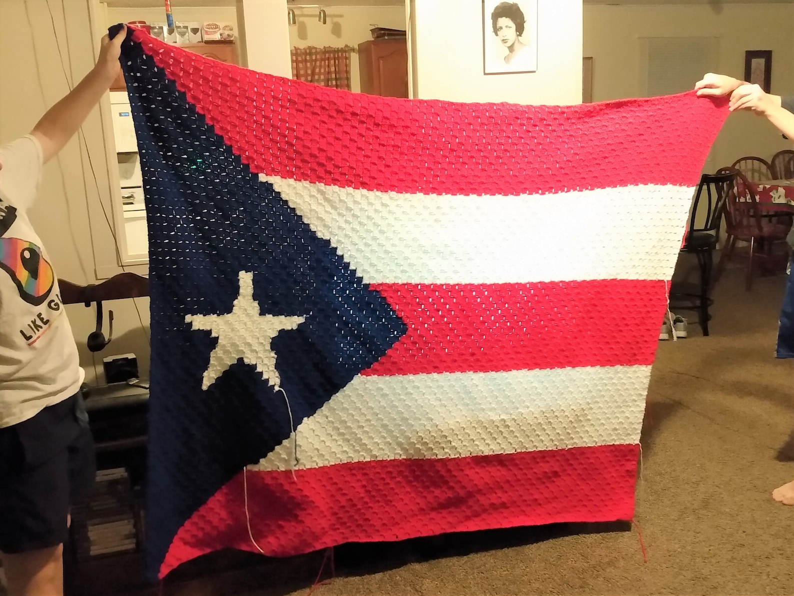 Handmade Puerto Rico Flag Blanket Queen Size Crochet Blanket Etsy
