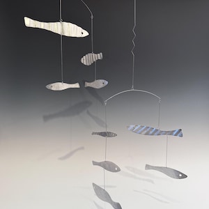 Colorful Fish Mobile, 4 or 6 Piece Colored Mobile, Fish Art