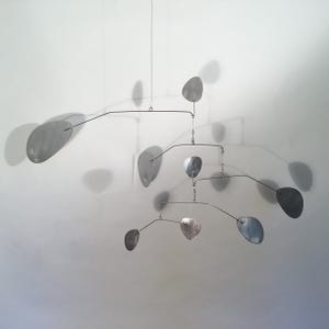 Modernist S All Metal Mobile Modern Art Home Decor Sculpture Stainless Steel Hanging Kinetic Shapes