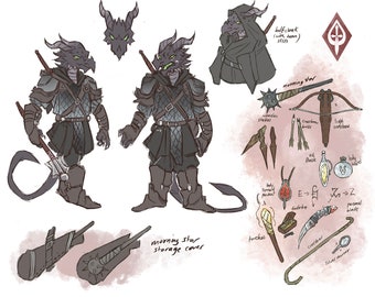 Custom Dnd commission, character design,role play, dungeons and dragons reference sheet, digital illustration, cartoon,ttrpg christmas gifts