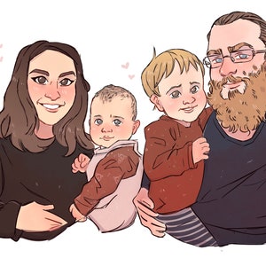 Benutzerdefinierte Cartoon Anime Vatertag, Paar Kunst, Geschenk für ihn Geschenk für sie, Geburtstag Familie personalisierte Cartoon digitales Porträt Geschenk