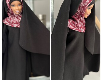 Handmade doll clothing Niqab Abaya, Chadar Hijarbie, hijab Muslim Eastern Orthodox doll outfit.