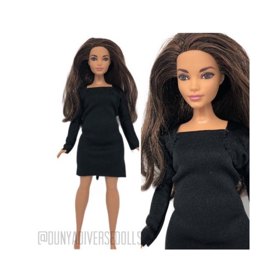 Barbie Black Little Dress Short Mini Dress Fits Curvy Dolls Etsy