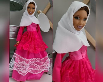 Barbie clothes Handmade Muslim Hijab Hijarbie Doll Arabian islamic outfit only.