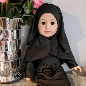 American big doll Black Chadar Abaya Niqab muslim doll outfit only.