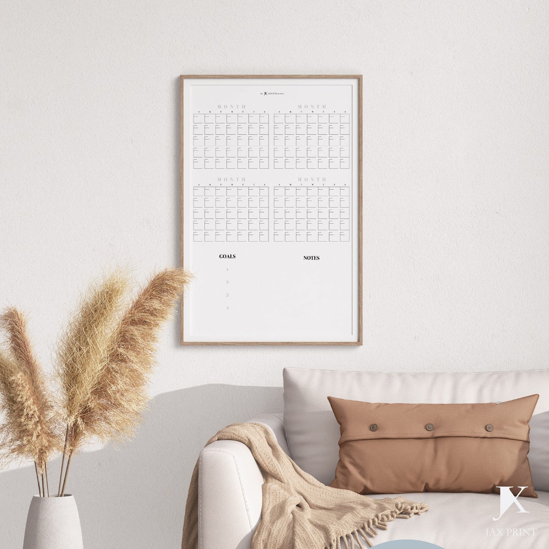 Blank Semester Printable Calendar Planner Minimalist Etsy