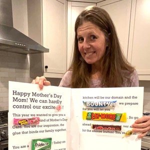 Oversize DIY Mother's Day Candy Bar Card - Jumbo Chocolate Bar Card - Giant Message Card - Mothers Day Card