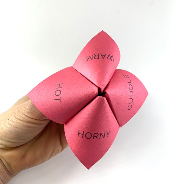 DIY Origami Valentine's Day Fortune Teller - Spicy - Video Folding Tutorial - Download, Print, Fold and Play - Lovers Game - Bedroom Game