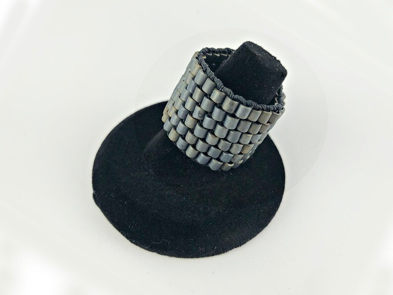Gun Metal Grey Beaded Custom Orders Available Size 10 MAN RING Fathers Day - Totally unique and different for the man in your life