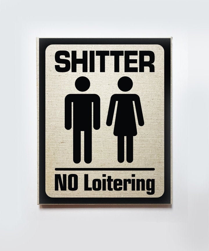 Funny DIY Bathroom Sign Bathroom Door Sign Shitter Coed Bathroom