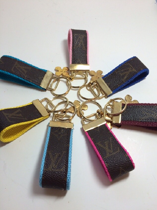 Upcycled Louis Vuitton Leather Keychain Keyfob