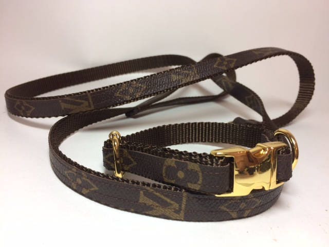 Louis Vuitton LV Initial Dog Collar and Leash and 2 2 Pc Gold 