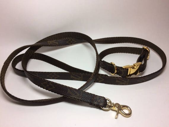 Louis Vuitton Dog Collar and Leash LV Initials or Floral