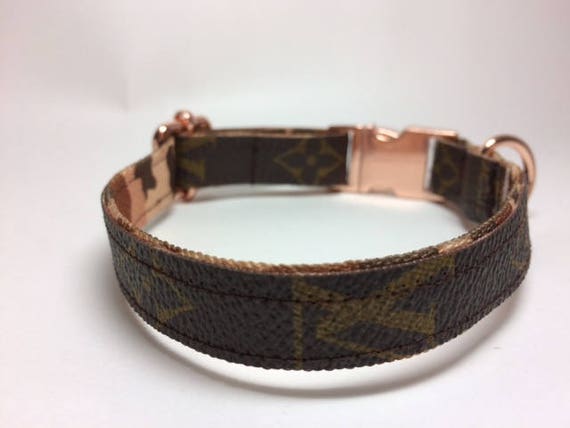 Louis Vuitton Dog Collar with LV Initials Upcycled Recycled | Etsy