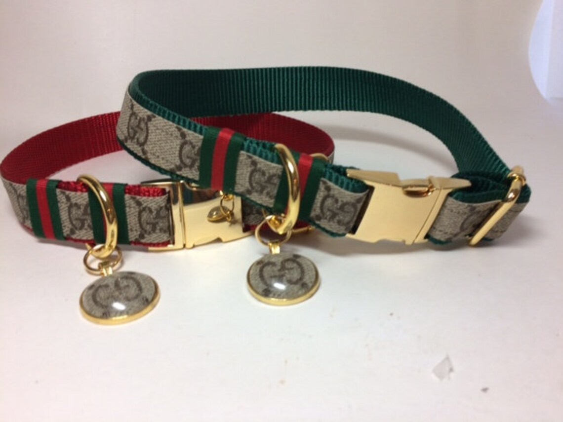 Gucci Dog Collar Gucci Pendant Gucci Leash Upcycled Gucci Etsy