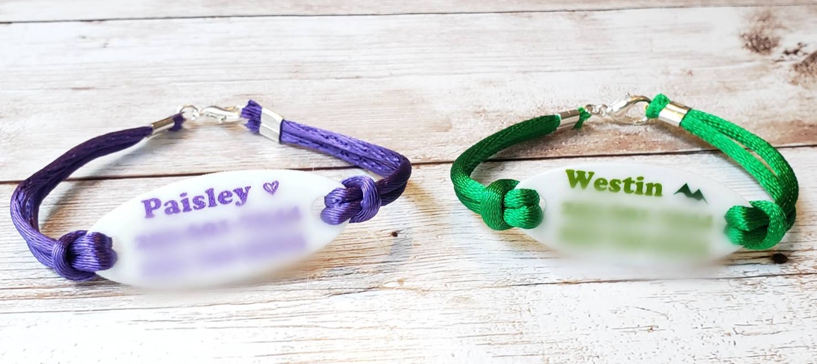 Personalized Kids ID Bracelet Lost Child ID Bracelet for back Etsy