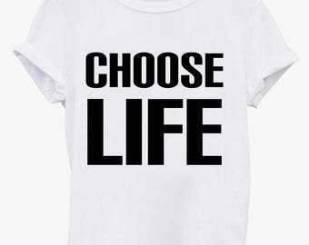 Choose Life T Shirt Wham! Tee 80's Fancy Dress George Top Michael