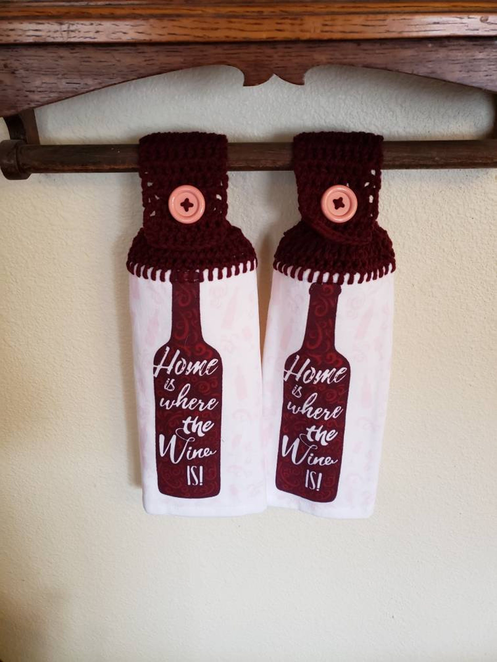 Wine Lover Towel Double Sided Hanging Kitchen Towel Etsy