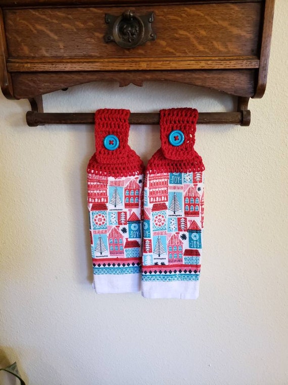 Christmas Double Sided Hanging Kitchen Towel Tea Towel Etsy