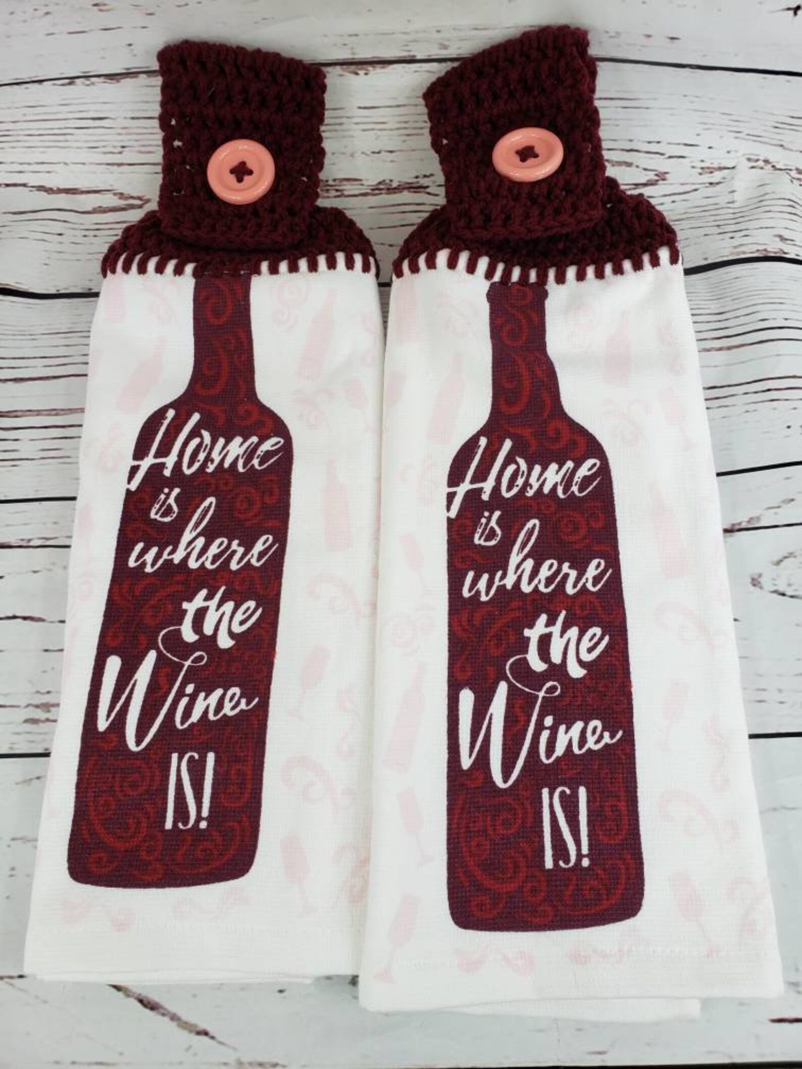 Wine Lover Towel Double Sided Hanging Kitchen Towel Etsy