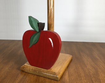 Apple Wooden Paper Towel Holder