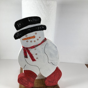 Boneco de neve porta papel toalha