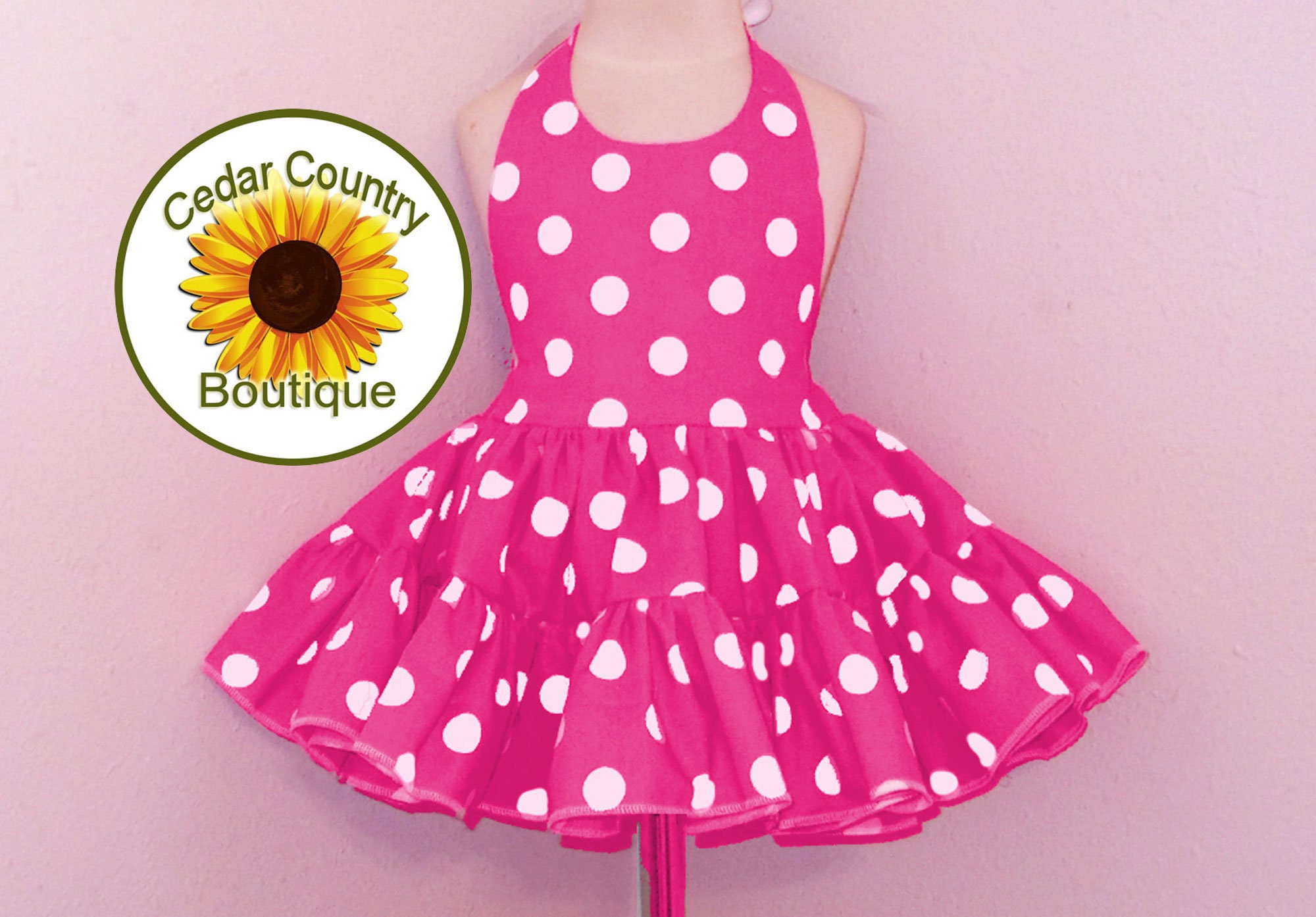 pink polka dot halter dress Polka Dot Halter Maxi Dress in Pink Sugar & Spice