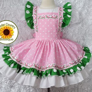 Pink and Green Girl Dress - Etsy