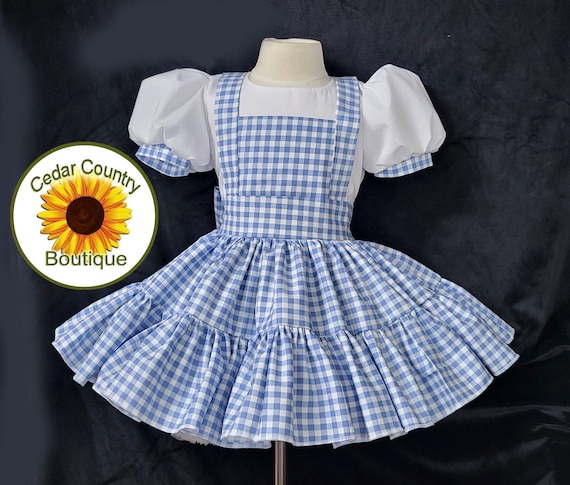 Dorothy Wizard of Oz Costume Dress: Puffy Sleeve Gingham Skirt