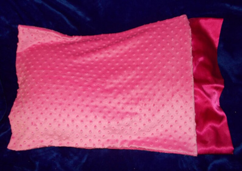 Hot Pink Minky Dot Pillowcase Pillow Case with Hot Pink Satin Etsy