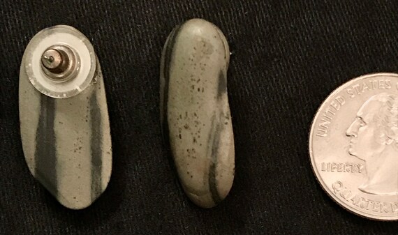 67. Split Striped Stone Earrings – Posts - image 3