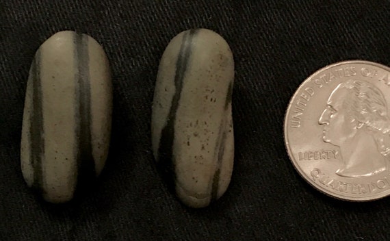 67. Split Striped Stone Earrings – Posts - image 2