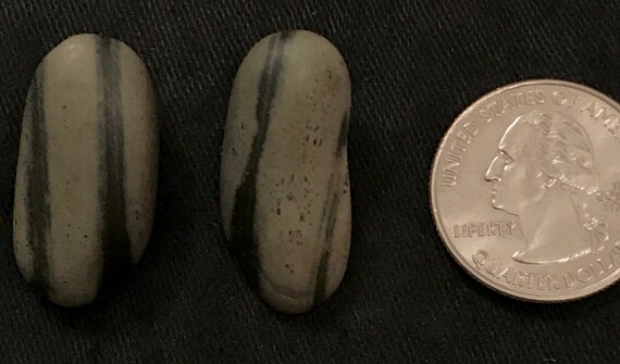 67. Split Striped Stone Earrings – Posts - image 1