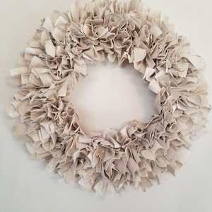 14" Neutral Farmhouse Wreath / Canvas Wreath