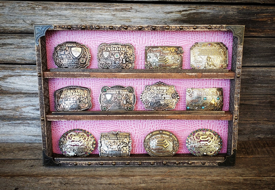 12 Count Belt Buckle Display, Gator, Dark Antique PINK Etsy