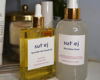 BUNDLE*** Ayurvedic hair growth oil + rice water rinse